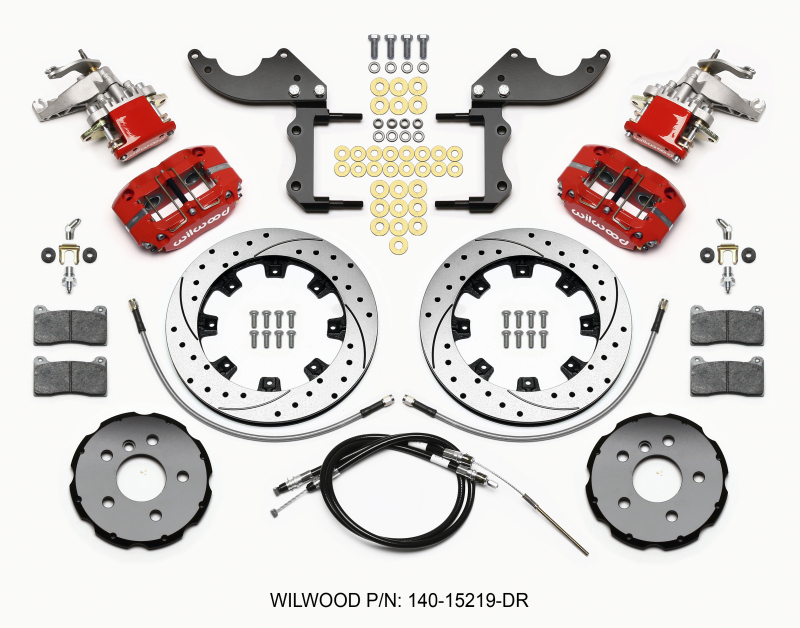 Mini Cooper Brake Kit - Rear - Wilwood - Dynapro Radial4 / MC4 12.19 Drilled - Red - `14-`15