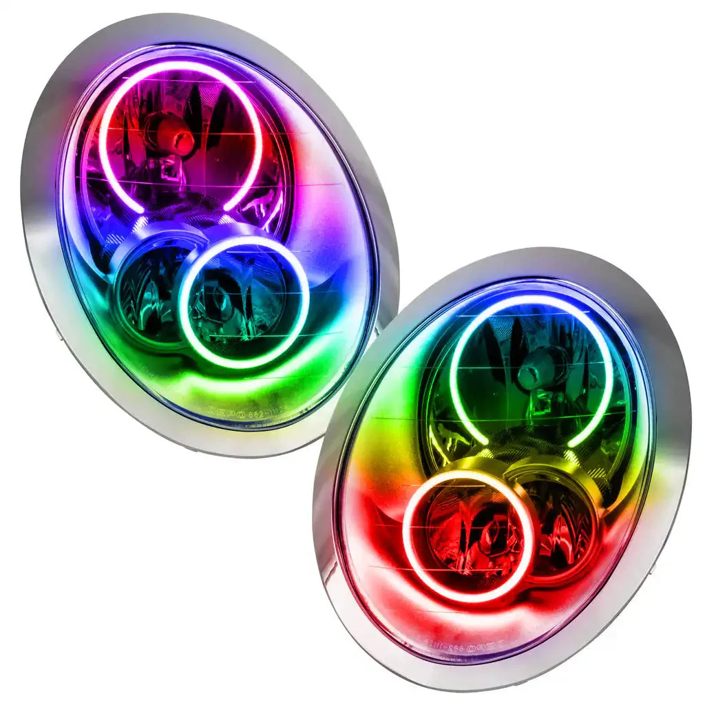 Mini Cooper Headlight Assemblies - ORACLE Lighting - SMD HL - ColorSHIFT w/ BC2 Controller - `05-`08