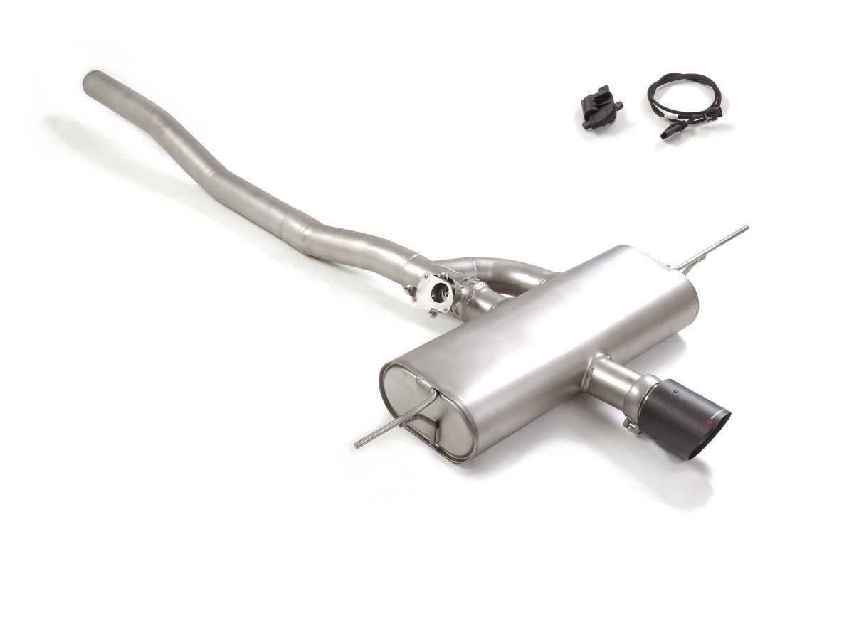 MINI Convertible Performance Exhaust by Ragazzon - Resonated - Axle Back - Center Exit/ Carbon Fiber Tip - F67 - JCW MINI Convertible Performance Exhaust by Ragazzon - Resonated - Axle Back - Center Exit/ Carbon Fiber Tip - F67 - JCW