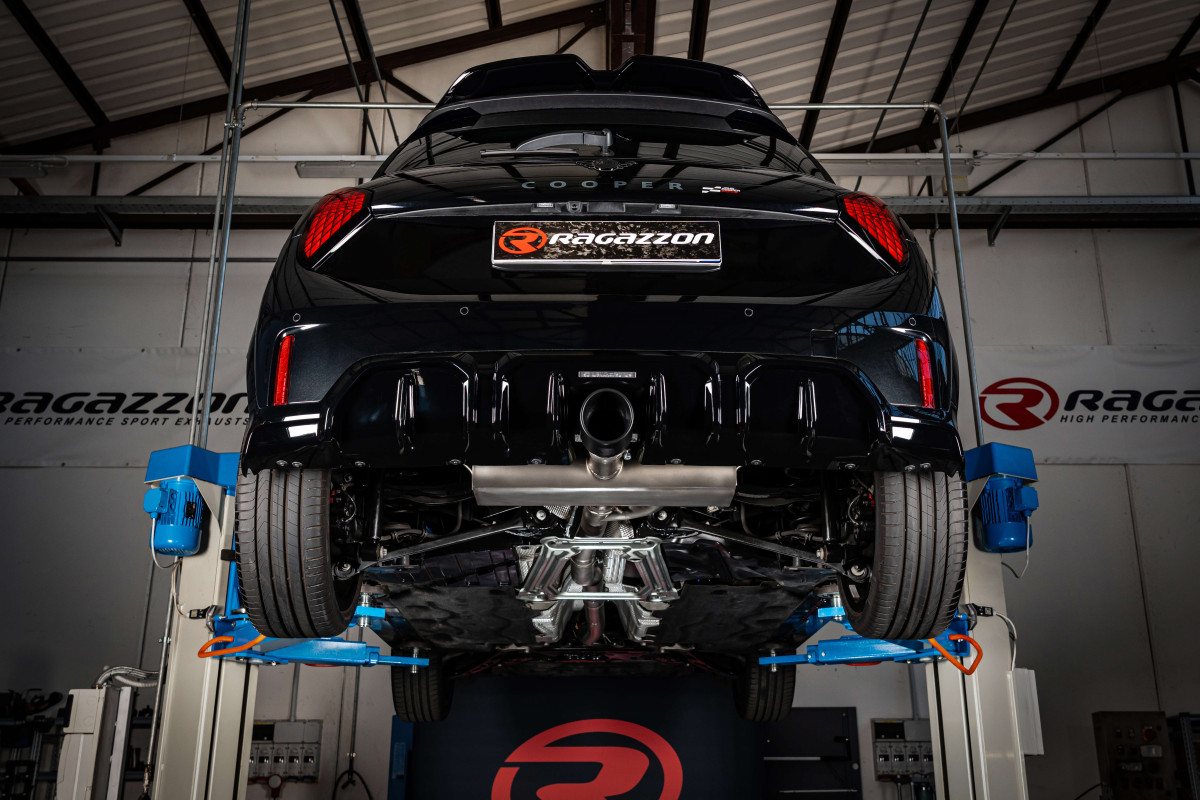 MINI Hardtop (3-door) Performance Exhaust by Ragazzon - w/ Valve- Axle Back - Center Exit/ Stainless Steel Tip - F66 - JCW MINI Hardtop (3-door) Performance Exhaust by Ragazzon - w/ Valve- Axle Back - Center Exit/ Stainless Steel Tip - F66 - JCW