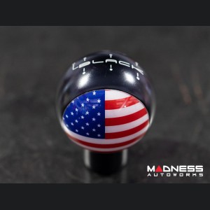 MINI Cooper Gear Shift Knob - Black w/ American Flag Design
