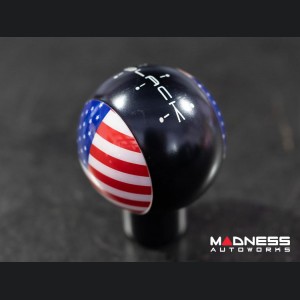 MINI Cooper Gear Shift Knob - Black w/ American Flag Design
