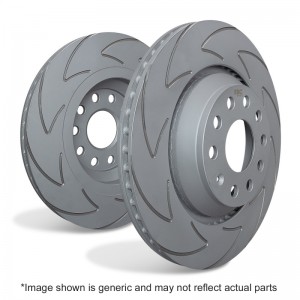 Mini Countryman JCW Brake Rotors (2) - Rear - EBC - BSD Series Sport Rotor w/Ultra Quiet V Slot Configuration - `11-`16