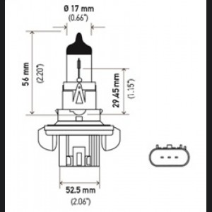 Mini Cooper Xenon Bulbs (2) - Hella - Optilux H13/9008 12V 60/55W XB - White - `07-`12