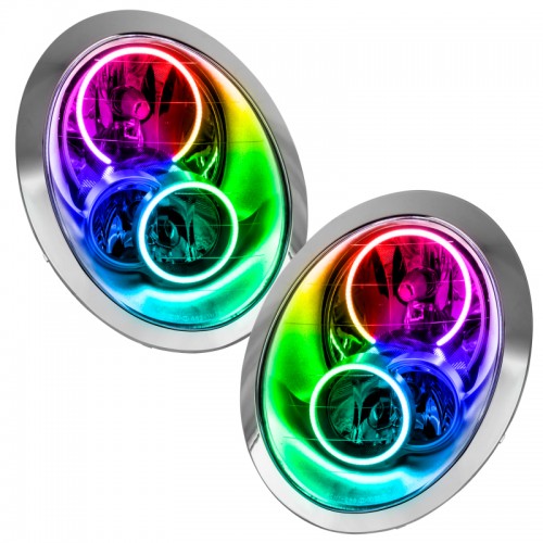 Mini Cooper/S Headlight Assemblies - ORACLE Lighting - SMD Pre-Assembled Headlights, ColorSHIFT - No Controller - `05-`08