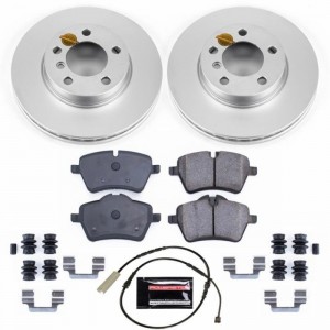 Mini Cooper Countryman Brake Kit - Front - PowerStop - Geomet Coated Rotors + Carbon-Fiber Ceramic Pads - `11-`16