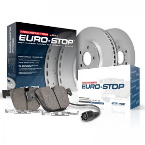 Mini Cooper Countryman Brake Kit - Rear - PowerStop - Genuine Geomet Coated Rotors + ECE-R90 Brake Pads - `11-`16