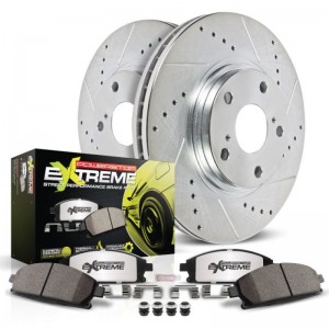 Mini Cooper Brake Kit - Rear - PowerStop - Drilled & Slotted Rotors + Carbon-Fiber Ceramic Pads - `07-`08