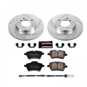 Mini Cooper Countryman Brake Kit - Front - PowerStop - Drilled & Slotted Rotors + Carbon-Fiber Ceramic Pads - `11-`16