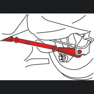 Mini Cooper Coilover Suspension Kit - Rear - SPC Performance - Adjustable Camber Arm - Silver and Red - `03-`10