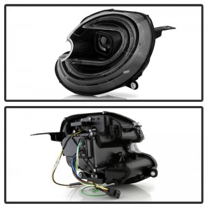 Mini Cooper Headlights - SPYDER - V2 Xenon/HID Only Projector - Black - `07-`12