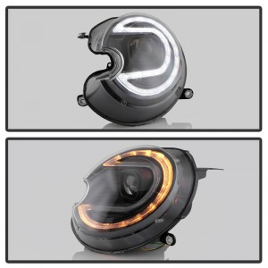 Mini Cooper Headlights - SPYDER - V2 Xenon/HID Only Projector - Black - `07-`12