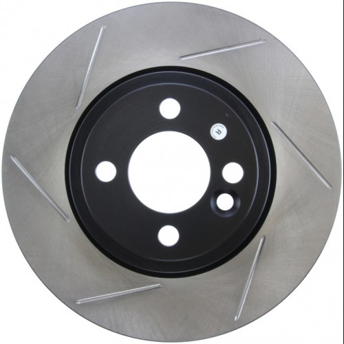 Mini Cooper Brake Rotor (1) - Front Right - Stoptech - Slotted Sport Rotor - Black E-Coated - `07-`16