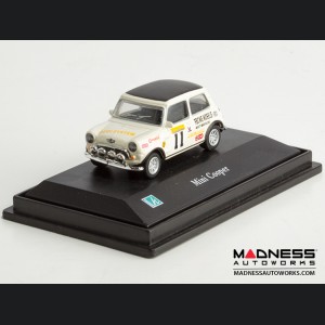Hongwell Cararama Mini Cooper- 1/72 Scale Diecast Model Car - White W/ Black