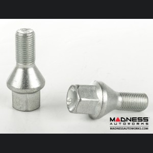 MINI Cooper Lug Bolt Set by Farad - Set of 16 - M14x1.25 - 60° Cone Seat - Silver (R55/ R56/ R57/ R58/ R59 Models)