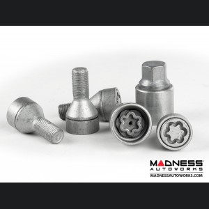 MINI Cooper Wheel Locks by Farad - Silver - M14x1.25 - Starlock (R55/ R56/ R57/ R58/ R59/ R60/ R61 Models)