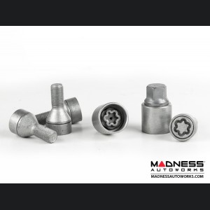 MINI Cooper Wheel Locks by Farad - Silver - M14x1.25 - Starlock (R55/ R56/ R57/ R58/ R59/ R60/ R61 Models)