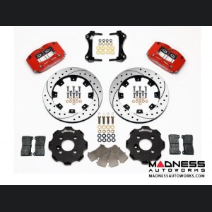 MINI Cooper Brake Conversion Kit - Wilwood Dynapro 4 Piston Front Brake Kit (Red Powder Coat Calipers / SRP Drilled & Slotted Rotors) (R55 / R56 / R57 Model)