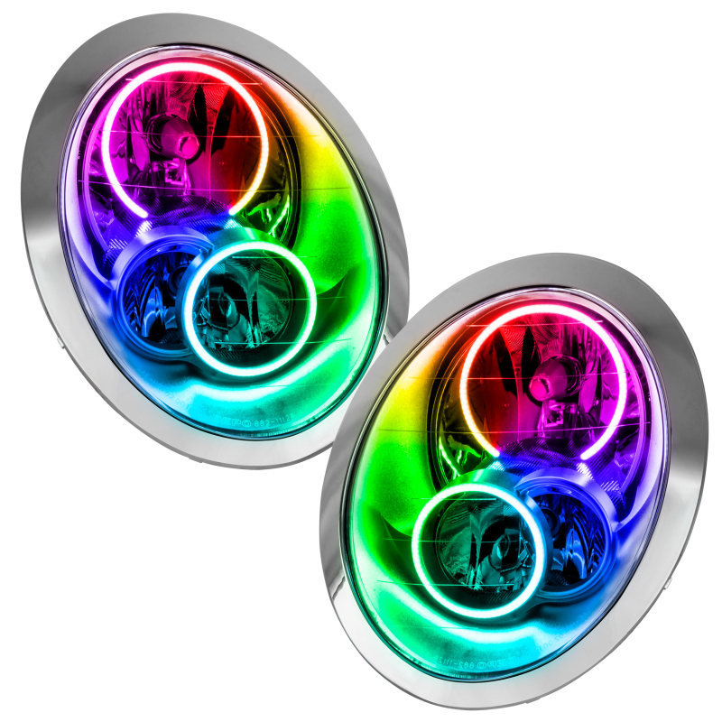 Mini Cooper/S Headlight Assemblies - ORACLE Lighting - SMD Pre-Assembled Headlights, ColorSHIFT - No Controller - `05-`08