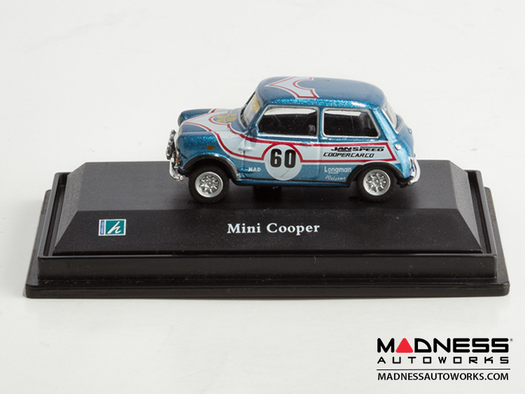 Hongwell Cararama Mini Cooper- 1/72 Scale Diecast Model Car - Blue W/ White Stripe 