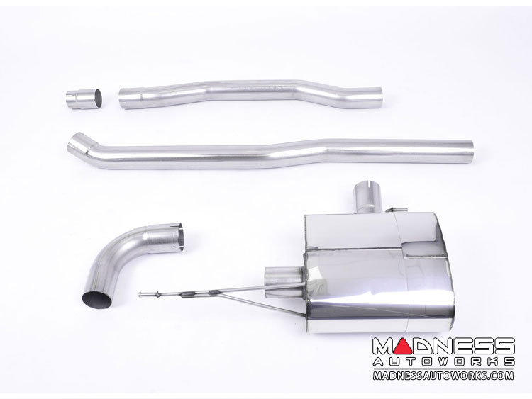 MINI Cooper 1.5T Cat-back Exhaust system by Milltek - Resonated - Brushed Titanium Tips (F56 Models)