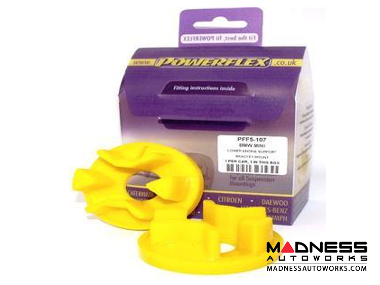 MINI Cooper Polyurethane Bushing Set - Lower Engine Support Bracket Large by Powerflex (R50 / R52 / R53 Model)