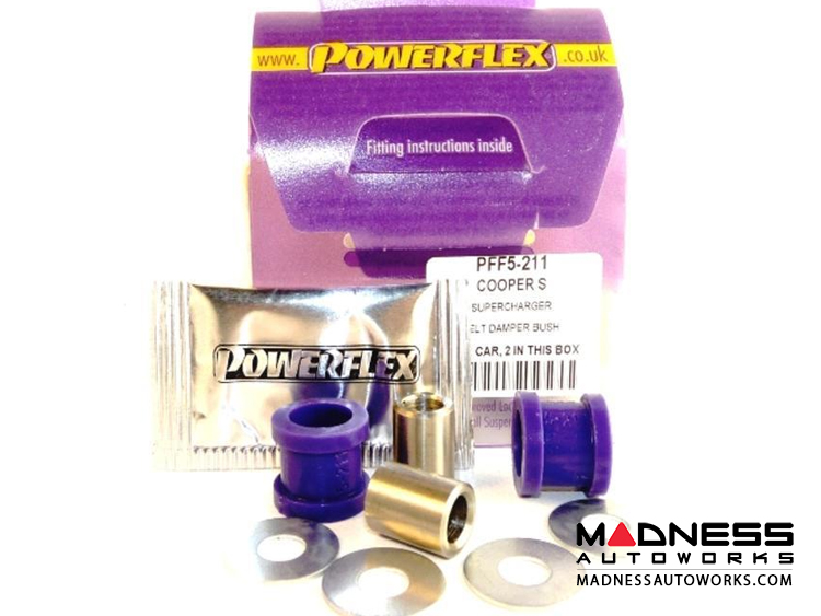 MINI Cooper Polyurethane Bushing Set - Super Charger Belt Damper Bushings by Powerflex (R50 / R52 / R53 Model)