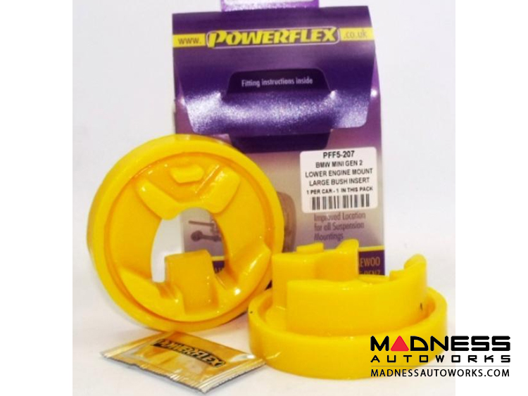 MINI Cooper Polyurethane Bushing Set - Lower Engine Mount Large Bushing Insert (Street) by Powerflex (R55 / R56 / R57 / R58 / R59 / R60 / R61 Model)