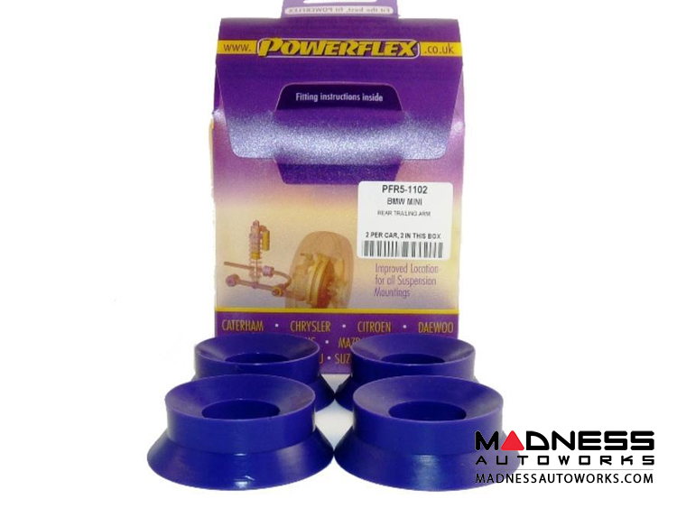 MINI Cooper Polyurethane Bushing Set - Rear Trailing Arm Front Bushing Insert (Street) by Powerflex (R55 / R56 / R57 Model)