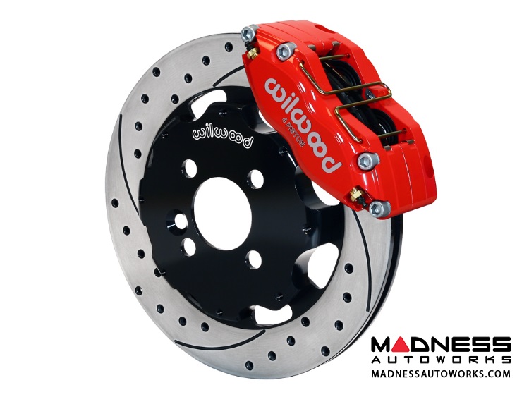 MINI Cooper Brake Conversion Kit - Wilwood Dynapro 4 Piston Front Brake Kit (Red Powder Coat Calipers / SRP Drilled & Slotted Rotors) (R55 / R56 / R57 Model)