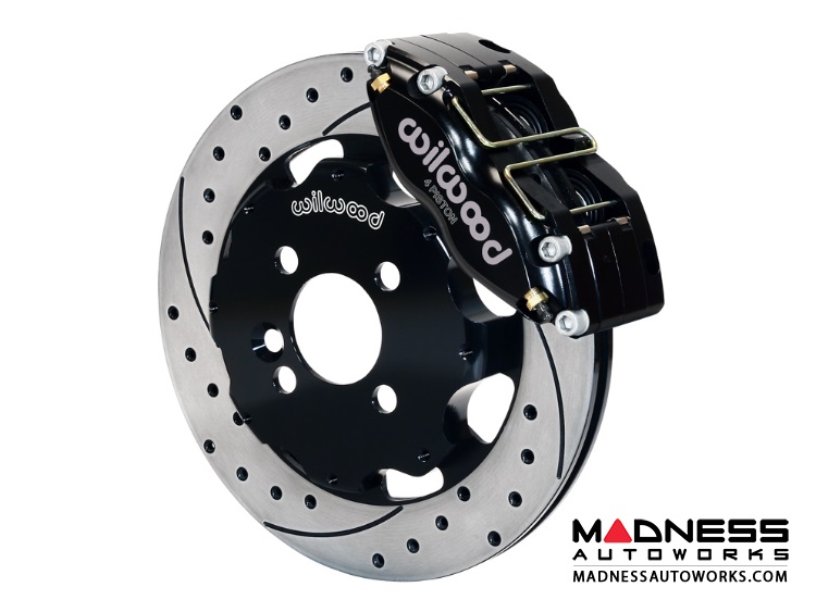 MINI Cooper Brake Conversion Kit - Wilwood Dynapro 4 Piston Front Brake Kit (Black Powder Coat Calipers / SRP Drilled & Slotted Rotors) (R55 / R56 / R57 Model)