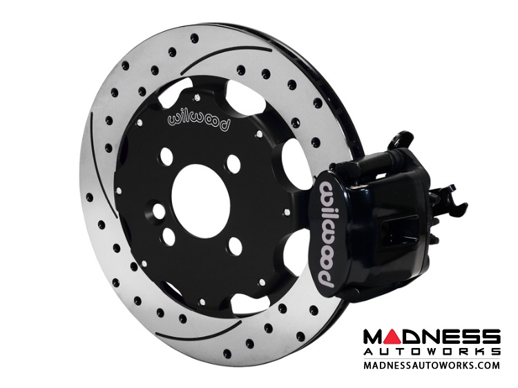 MINI Cooper Brake Conversion Kit - Wilwood Rear Brake Upgrade Kit (Black Powder Coated Calipers / Drilled & Slotted Rotors) (R55 / R56 / R57 Model)