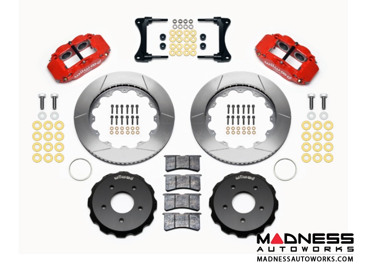 MINI Cooper Brake Conversion Kit - 12.88" Rotors - Wilwood Superlite 6R 6 Piston Front Brake Upgrade Kit (Red Powder Coated Calipers / GT Slotted Rotors)
