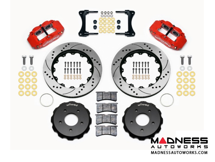 MINI Cooper Brake Conversion Kit - 12.88" Rotors - Wilwood Superlite 6R 6 Piston Front Brake Upgrade Kit (Red Powder Coated Calipers / SRP Drilled & Slotted Rotors)